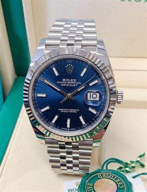 rolex datejust 41 bleu|rolex datejust 41mm price.